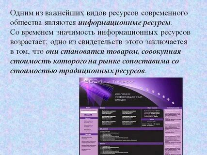 Виды информационных ресурсов современного общества