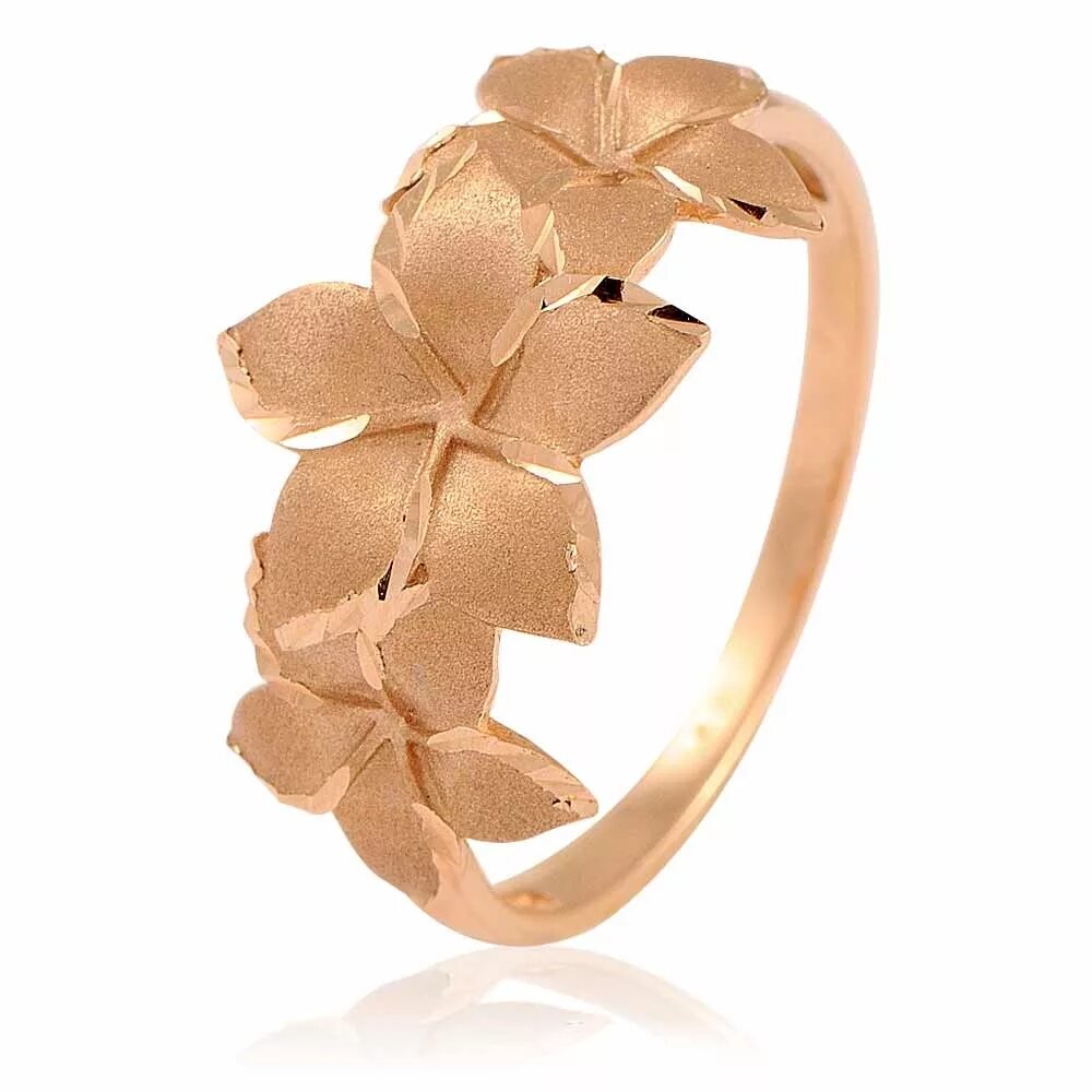 Кольцо из красного золота 585 пробы. Золотое кольцо цветок. Золотое кольцо с цветами.