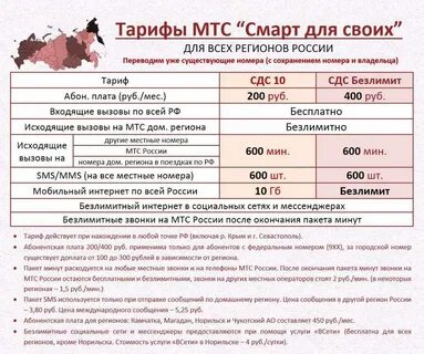 Семейный тариф мтс