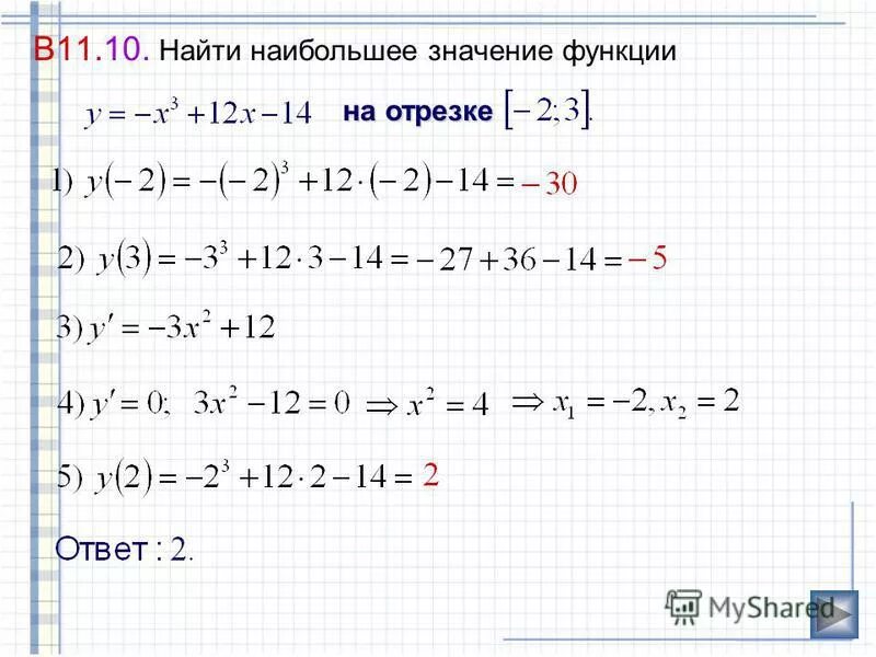 Найдите наибольшее значение функции 8. Найдите наибольшее значение функции 8
