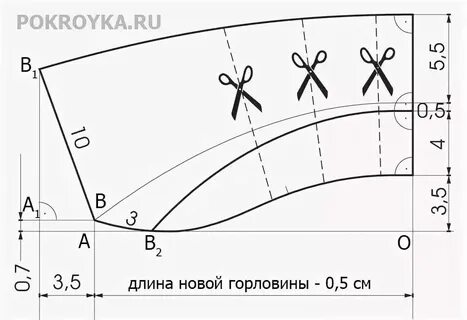 Чертеж воротника