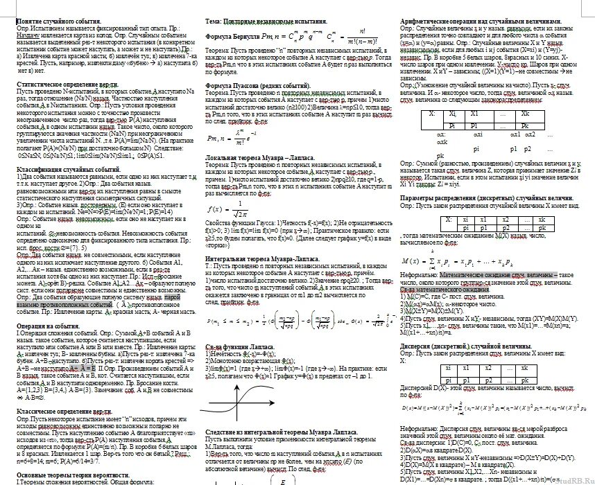 Теория вероятности шпаргалка. Теория вероятности формулы шпаргалка. Шпаргалка по теории вероятностей и математической статистике. Шпаргалка по теории вероятности ЕГЭ.