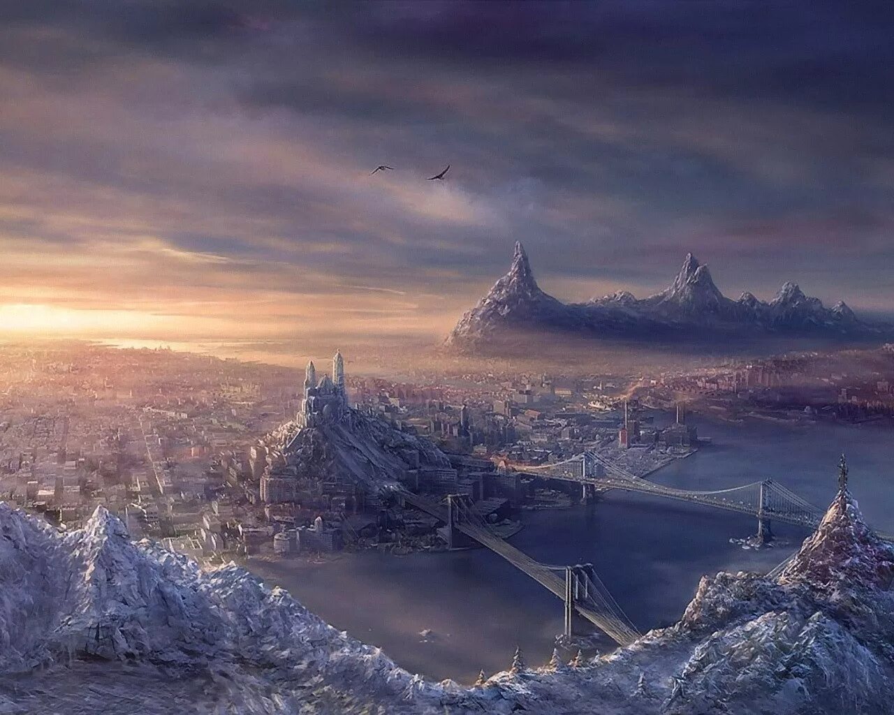 Будущая зима. Фэнтези город. Фантастические зимние пейзажи. Зимний пейзаж фэнтези. Снежный город фэнтези.