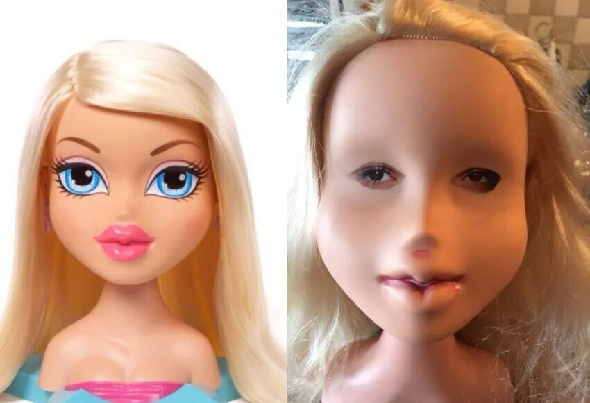 Если кукла выйдет плохо песня. Лицо куклы. Лицо куклы Барби. Кукла без макияжа. Перерисовка лица куклы.