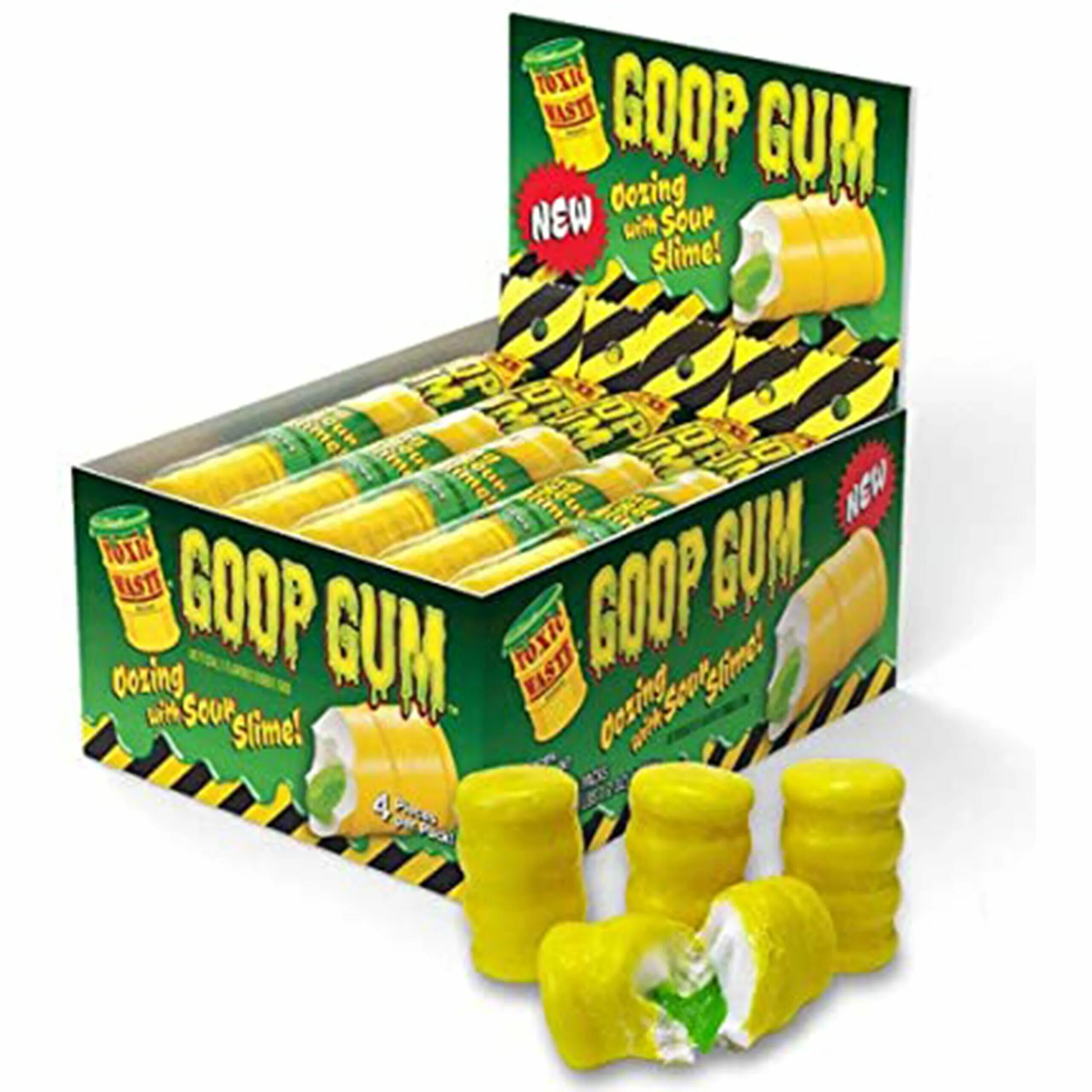 Toxic waste жевательная конфета. Toxic waste Goop Gum 43,5 гр (3 жвачки). Toxic waste Goop Gum. Кислые жевательные конфеты Токсик.
