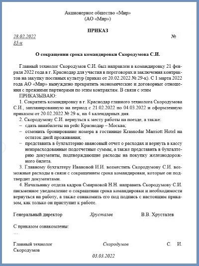 Положение о служебных командировках 2025 образец