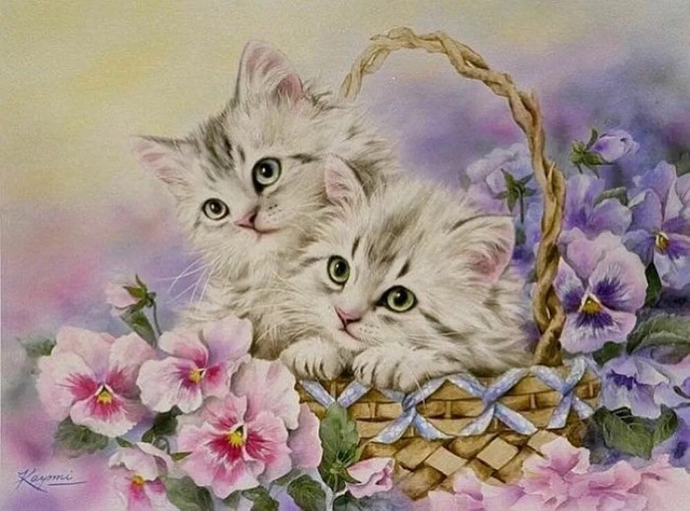 Красивые открытки с кошками. Художника Kayomi Harai. Алмазная мозаика котёнок. Алмазная мозайка котенок. Открытки с котятами красивые.