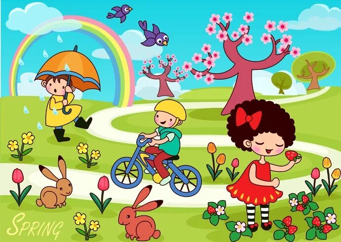 Летние иллюстрации для детского сада. Времена года лето.