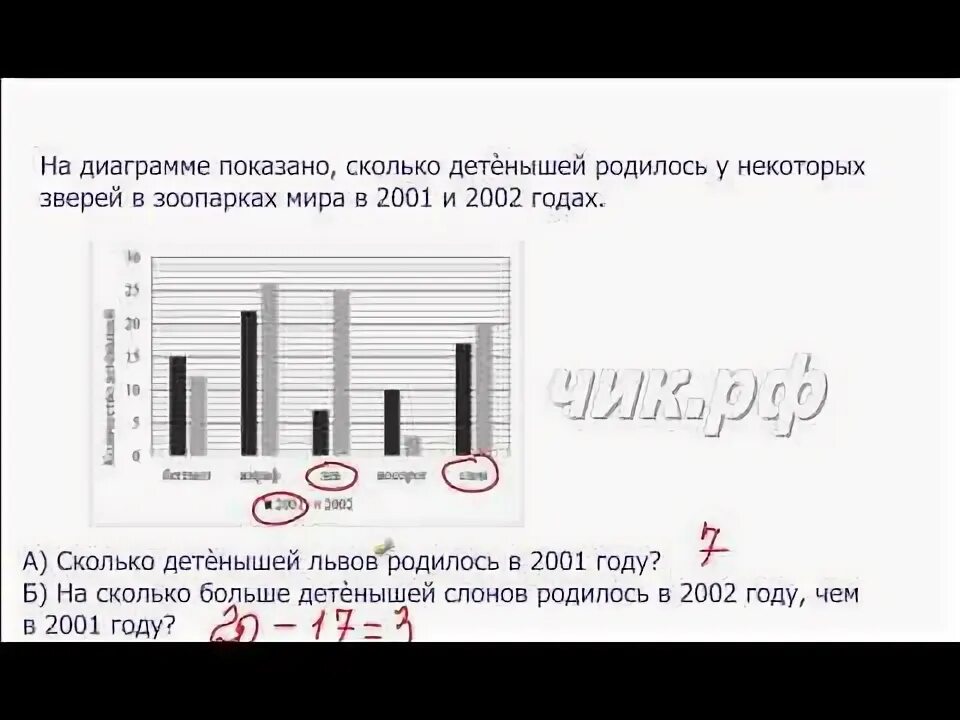 Показано насколько. На диаграмме показано, сколько детенышей родилось. На диаграмме показано сколько детенышей родилось у некоторых зверей. Сколько детёнышей Льва родилось в 2001 году. На сколько больше детёнышей Льва родилось в 2002 году чем в 2001 году.