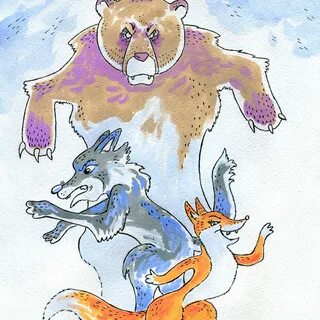 Волк лиса медведь картинки
