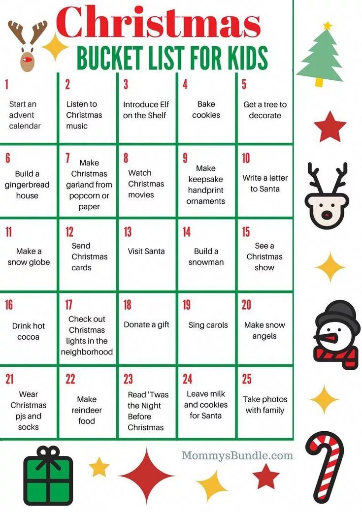 Winter holidays activity