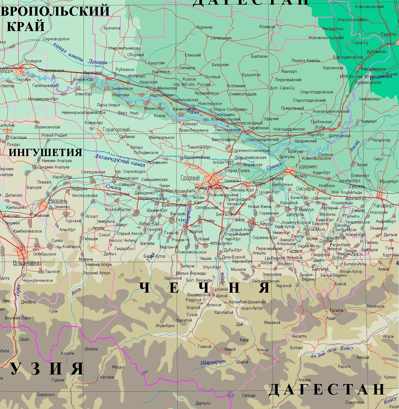 Ичкерия на карте россии. Чеченская Республика карта Чеченской Республики. Географическая карта Чеченской Республики. Карта Чечни подробная. Географическая карта Чечни.