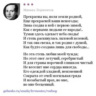 Стихотворение прекрасны вы поля земли родной