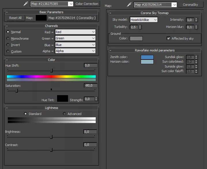 Map parameters