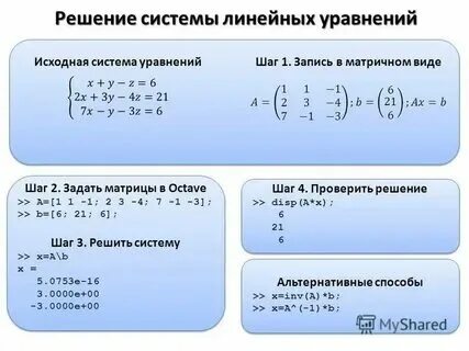 Системы уравнений три способа