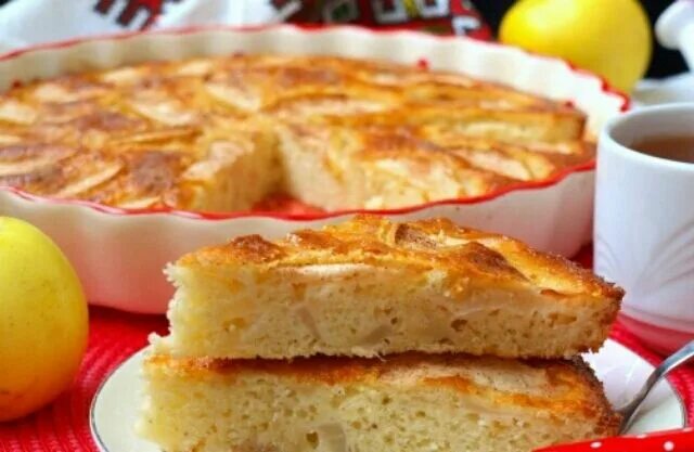 Манник с яблоками на кефире - пошаговый рецепт с фото на Повар.ру