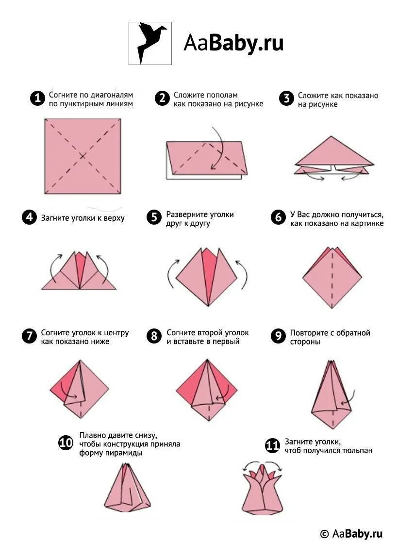 Оригами из бумаги для начинающих тюльпан схема пошагово. Как сделать тюльпан оригами пошагово. Оригами из бумаги цветы тюльпан схема простая для детей описание. Оригами тюльпан из бумаги пошаговой инструкции для детей.