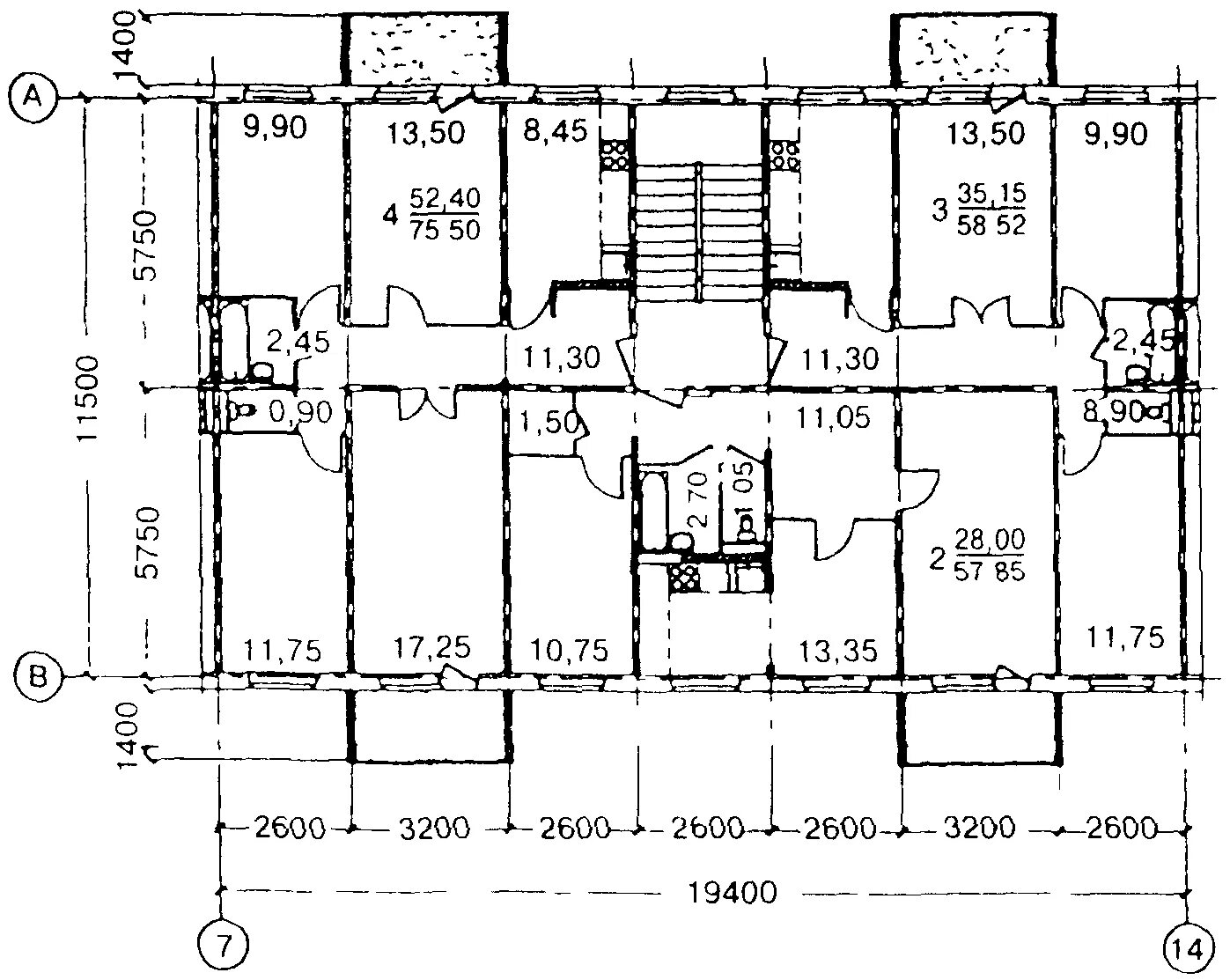 План хрущевки 1-464. Несущие стены пятиэтажек 1-464. Панельный дом 1-464.