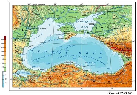 Черное море россия карта