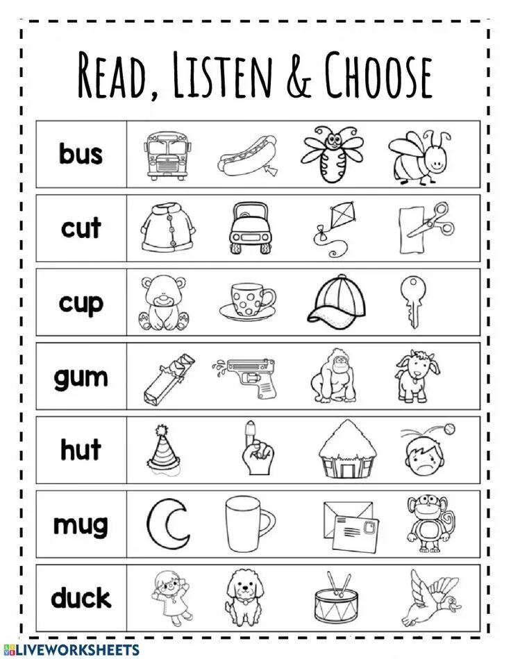 Read short words. CVC Words для детей. CVC чтение для малышей английский. Чтение u Worksheets. Short Words Worksheets.