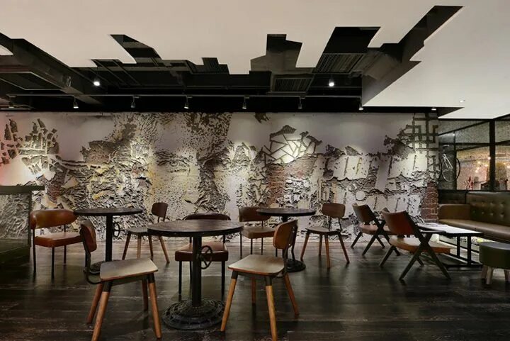 Интерьер стен кафе Gallery of Taizu Restaurant / Pitsou Kedem Architects + Baranowitz-Amit Design S