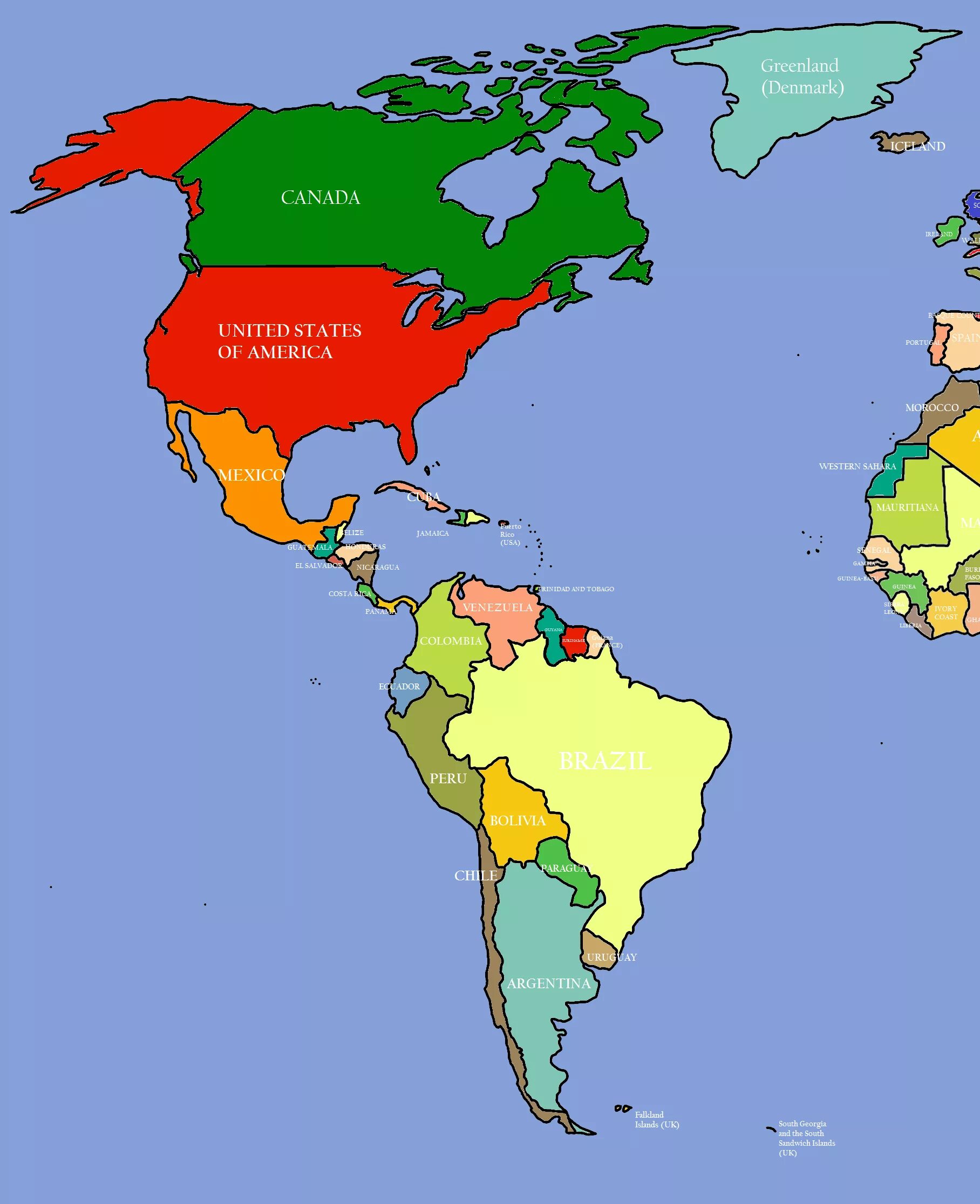 Самая развитая страна северной америки. Континент Америка на карте. Северная Америка и Южная Америка на карте. Континенты Северная и Южная Америка. Материк Америка на карте.
