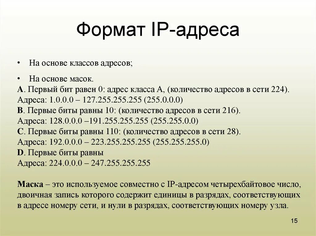 Формат и классы IP-адресов. Типы IP адресов. Классификация IP адресов. Формат айпи адреса.