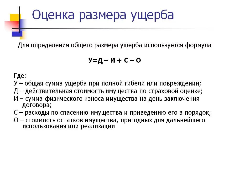 Определите сумму ущерба. Расчет причиненного ущерба. Как определить ущерб. Как рассчитать сумму ущерба.