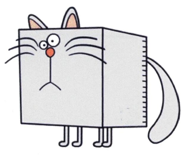 Кот квадратный какая. Квадратный кот. Кот в квадрате. Квадратный котик рисунок. Мультяшный квадратный кот.