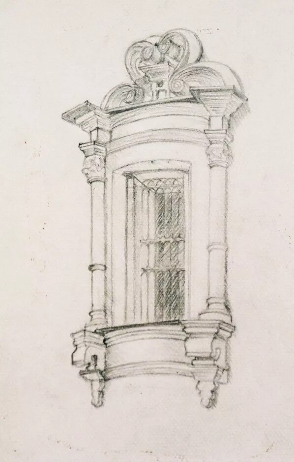 Зарисовки элементов архитектуры. Фрагмент зарисовки. Архитектурные наброски. Зарисовки архитектурных элементов здания легкие. Здание в графике.