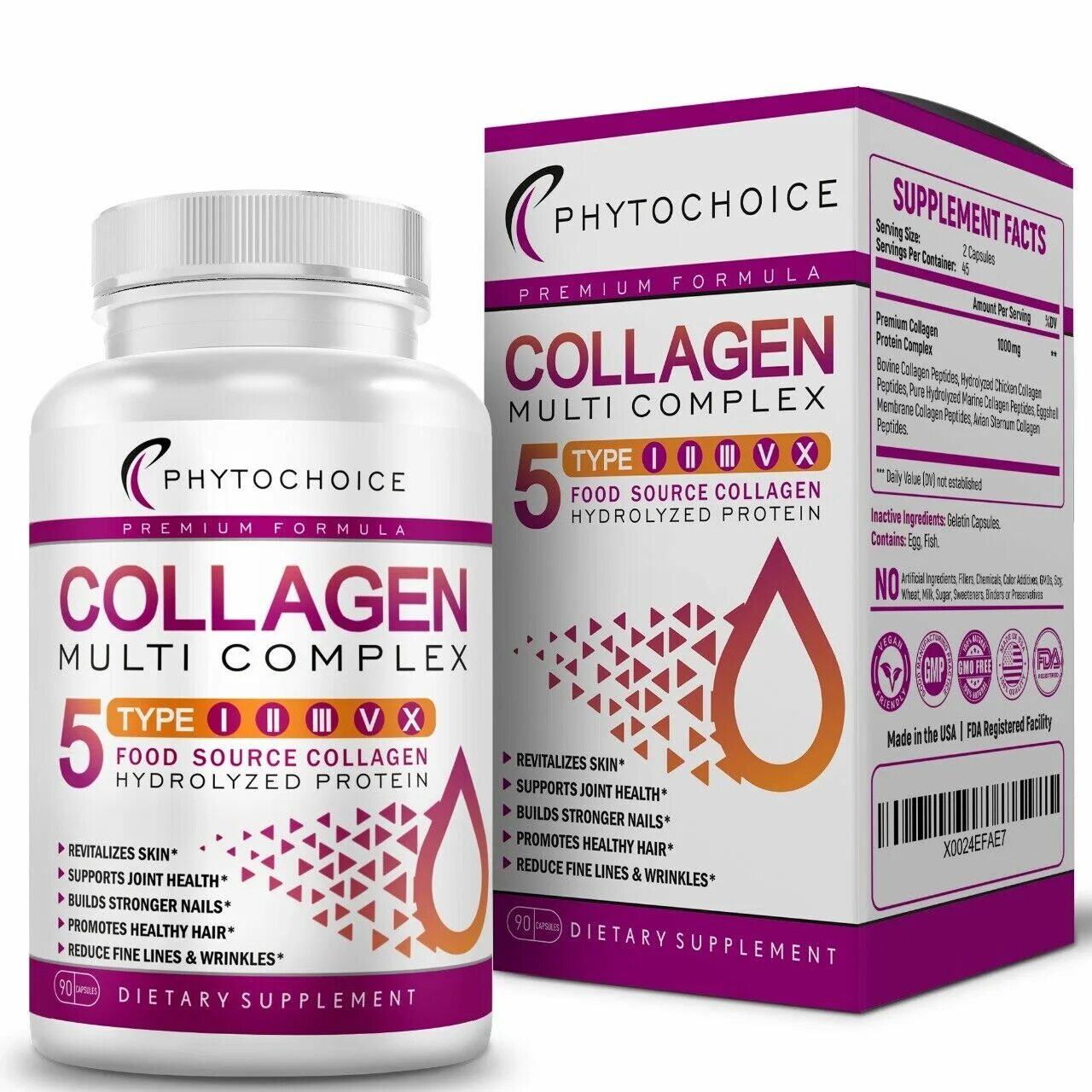 Phytochoice Collagen Multi Complex 90 капс. Multi Collagen Peptides- 90 Capsules-Type i,II,III,V,X Anti-Aging Collagen Pills. Phytochoice Multi Collagen Type i, II, III, V & X, 90 капс,. Коллаген phytochoice Collagen Multi Complex 90 капсул.