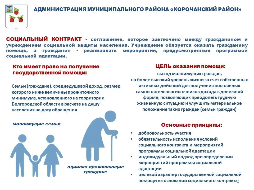 Какой можно сделать соц контракт примеры