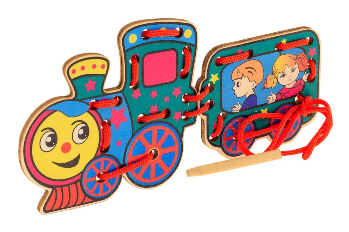 Шнуровка "паровозик 2" (ат). Каталка-игрушка zhorya забавный щенок (zya-a1039) со звуковыми эффектами. Паровоз мультяшный. Разноцветные вагончики. Интерактивная развивающая игрушка умка музыкальный паровоз.