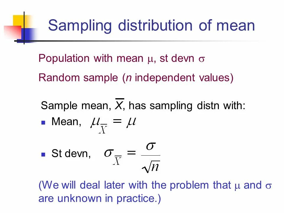 Sample mean. Sampling distribution. Sampling distribution of the Sample mean. Population mean and Sample mean.