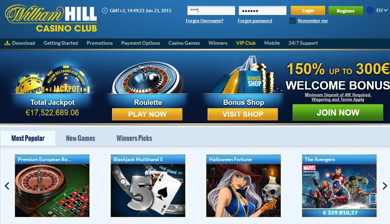 William Hill казино. Казино William Hill Vegas. Casino зеркало сайта broru