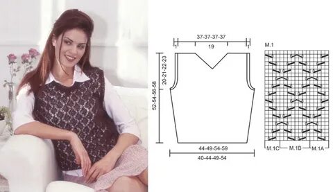 Жилетки женские спицами 52 размера