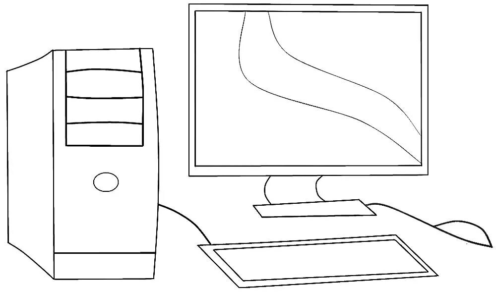 Компьютер раскраска распечатать. Раскраска компьютер. Компьютер карандашом. Компьютер рисунок карандашом. Компьютер раскраска для детей.