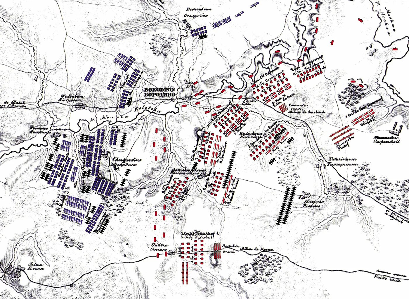 Какие данные говорят о масштабе битвы. Карта Бородинского сражения 1812 года. Бородинская битва схема расположения войск. Схема Бородинского сражения 1812 года. Схема Бородинской битвы 1812.