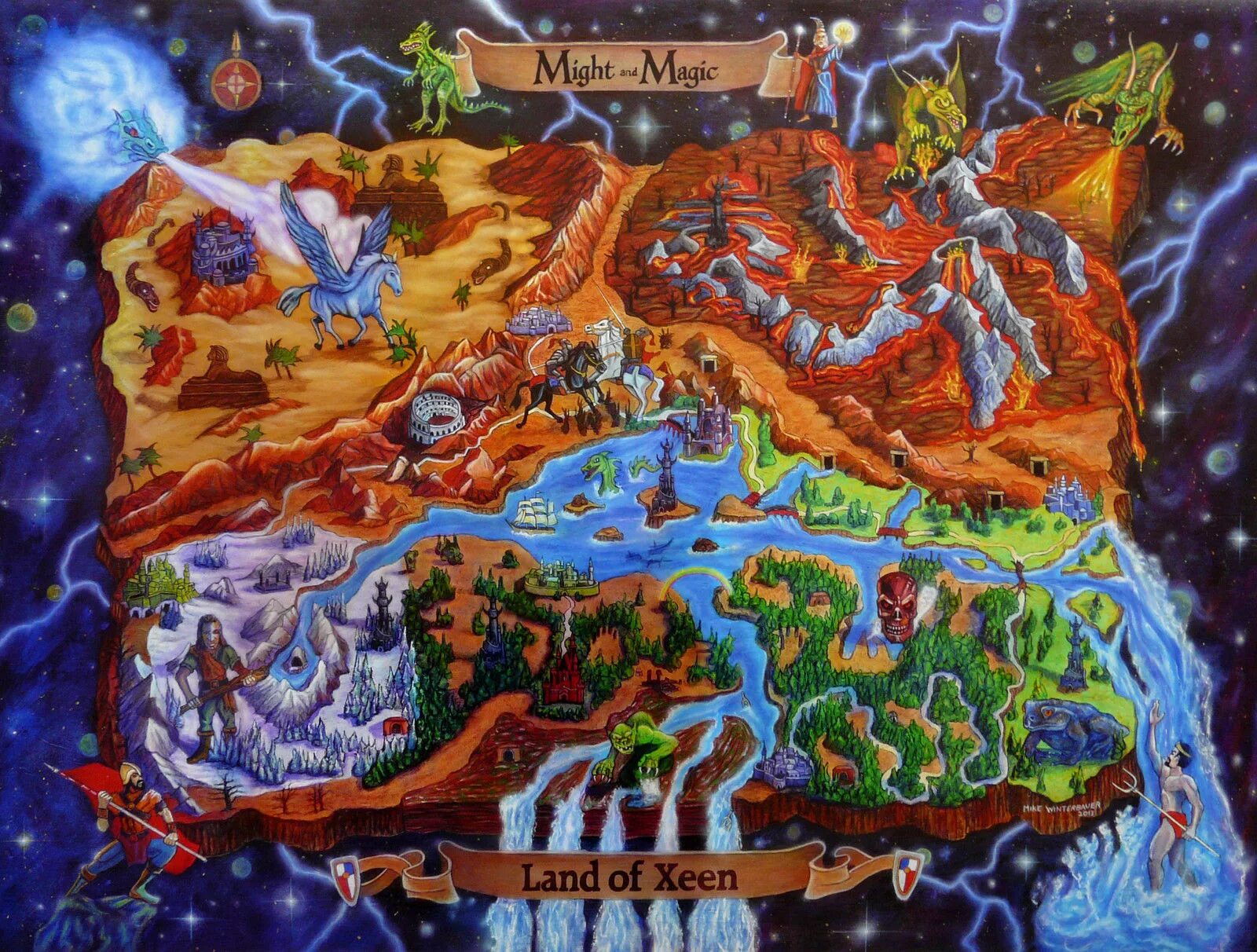 Карта игры. Might and Magic 5 Darkside of Xeen. Мир Ксин меч и магия. Might and Magic карта мира. Might and Magic 4 clouds of Xeen Map.