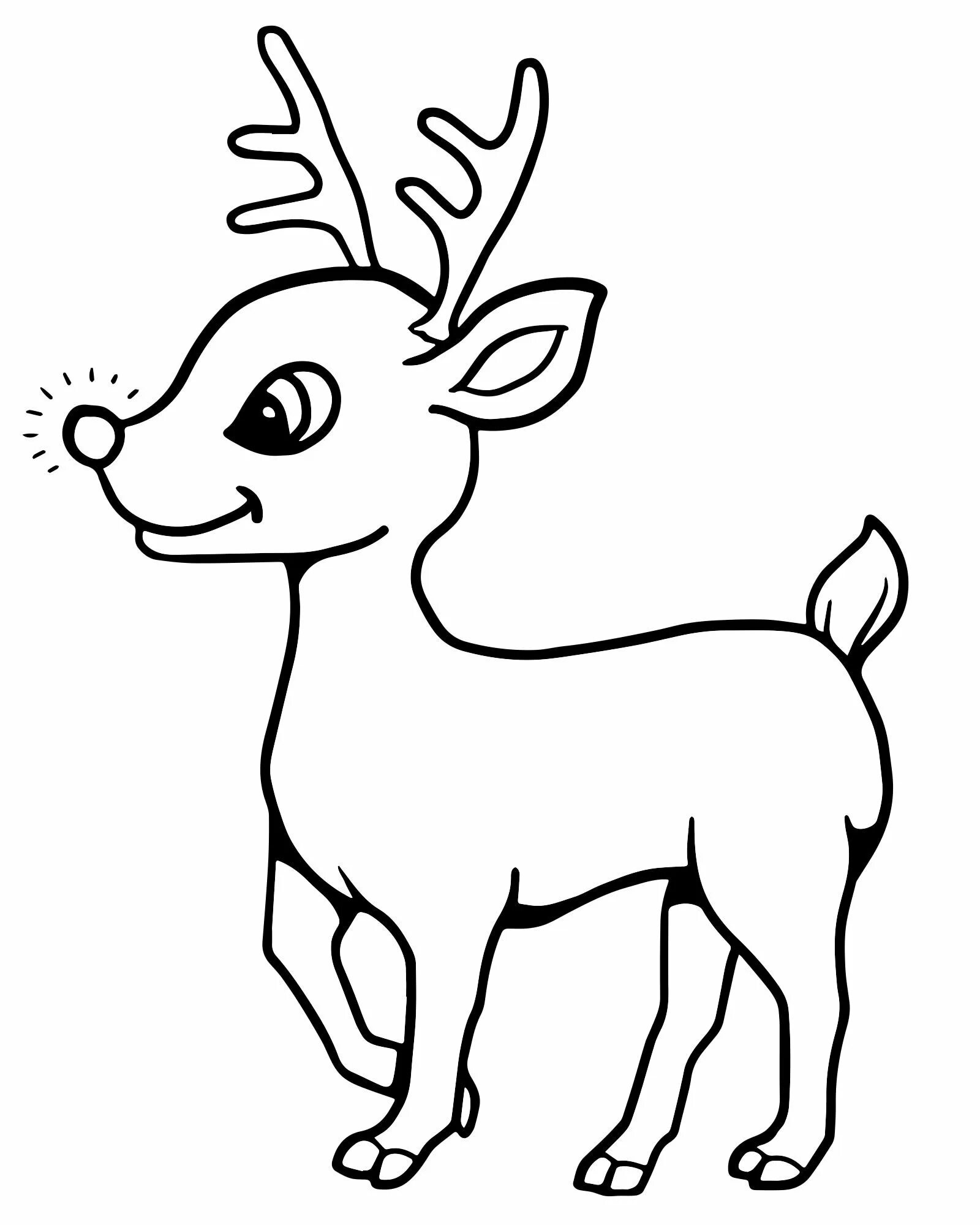 Рисунок оленя на новый год. Рудольф, красноносый Северный олень. Олень раскраска. Раскраска Олененок. Олень раскраска для детей.