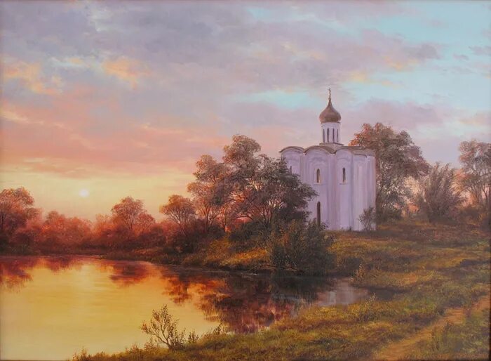 Картина баулина. Церковь Покрова на Нерли живопись. Храм Покрова на Нерли художник. Церковь Покрова на Нерли картины художников. Церковь Покрова на Нерли в живописи Герасимов.