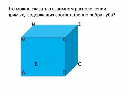 Пары скрещивающихся ребер в кубе