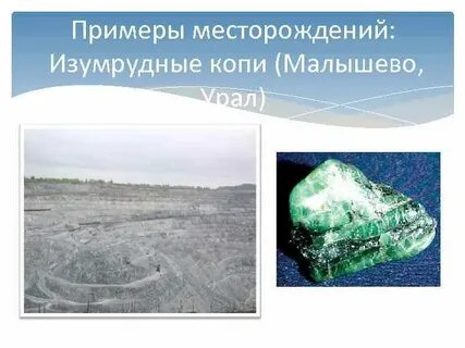 Примеры месторождений