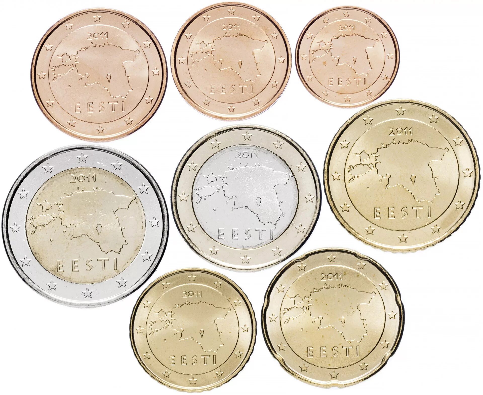 Сколько монет евро. Монеты евро Эстония. 2 Евро монеты Эстонии 2023. 1 Евро Эстония. Наборы монеты евро Эстонии.