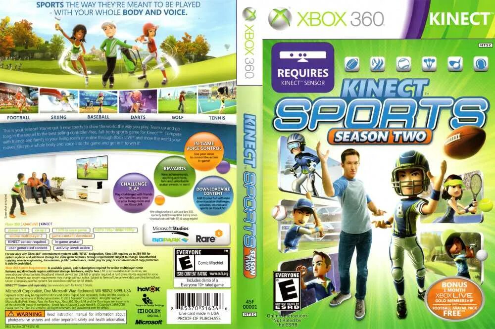Die sport 2. Xbox Kinect Sports. Kinect Sports Xbox 360. Kinect Sports Xbox 360 обложка.