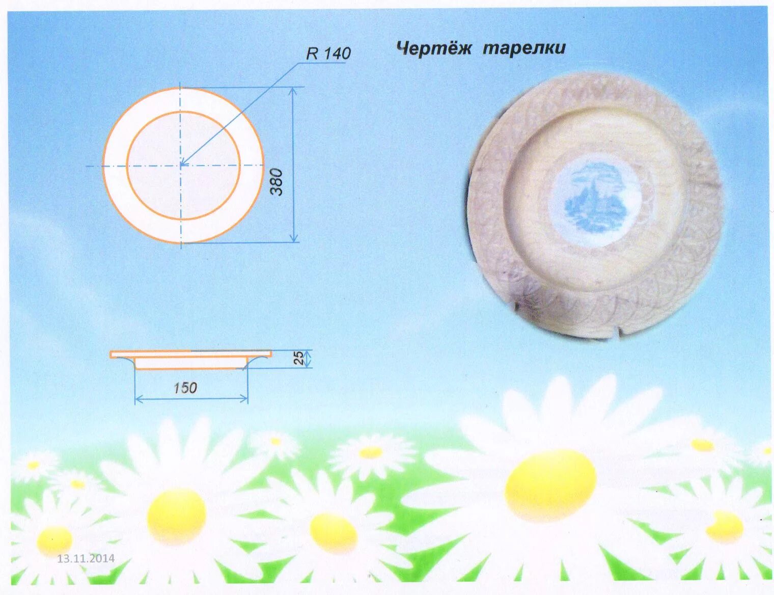 Чертеж тарелки