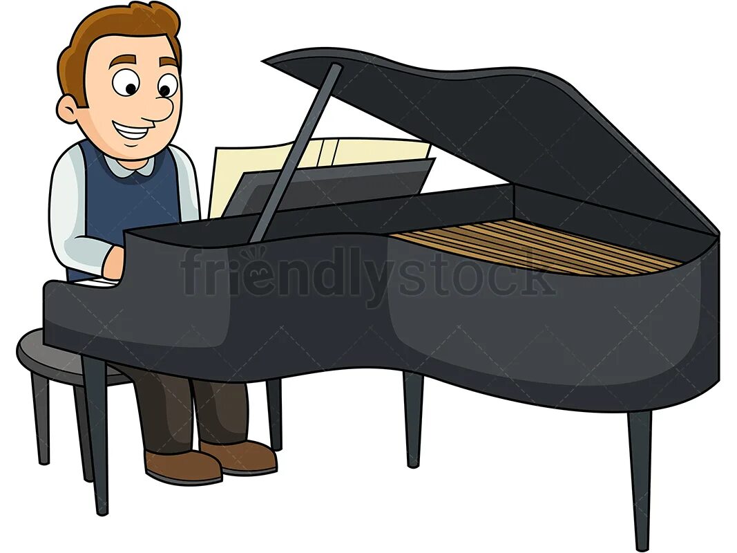 He plays the piano they. Дети пианисты. Пианист мультяшный. Фортепиано мультяшное. Пианистка мультяшная.