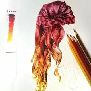 Нарисовать волосы красками