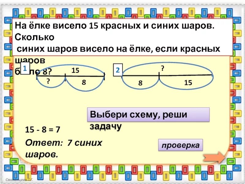 На сколько зеленых шаров меньше чем красных. Схема количества шаров. Схемы к задачам. Решить задачу елки шары. Учимся решать задачи.