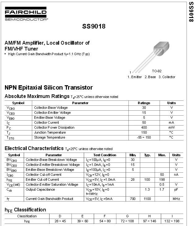 9018 транзистор характеристики. Радиодеталь 13001c. S9018 smd транзистор. S9018 транзистор. Ss9018 datasheet.